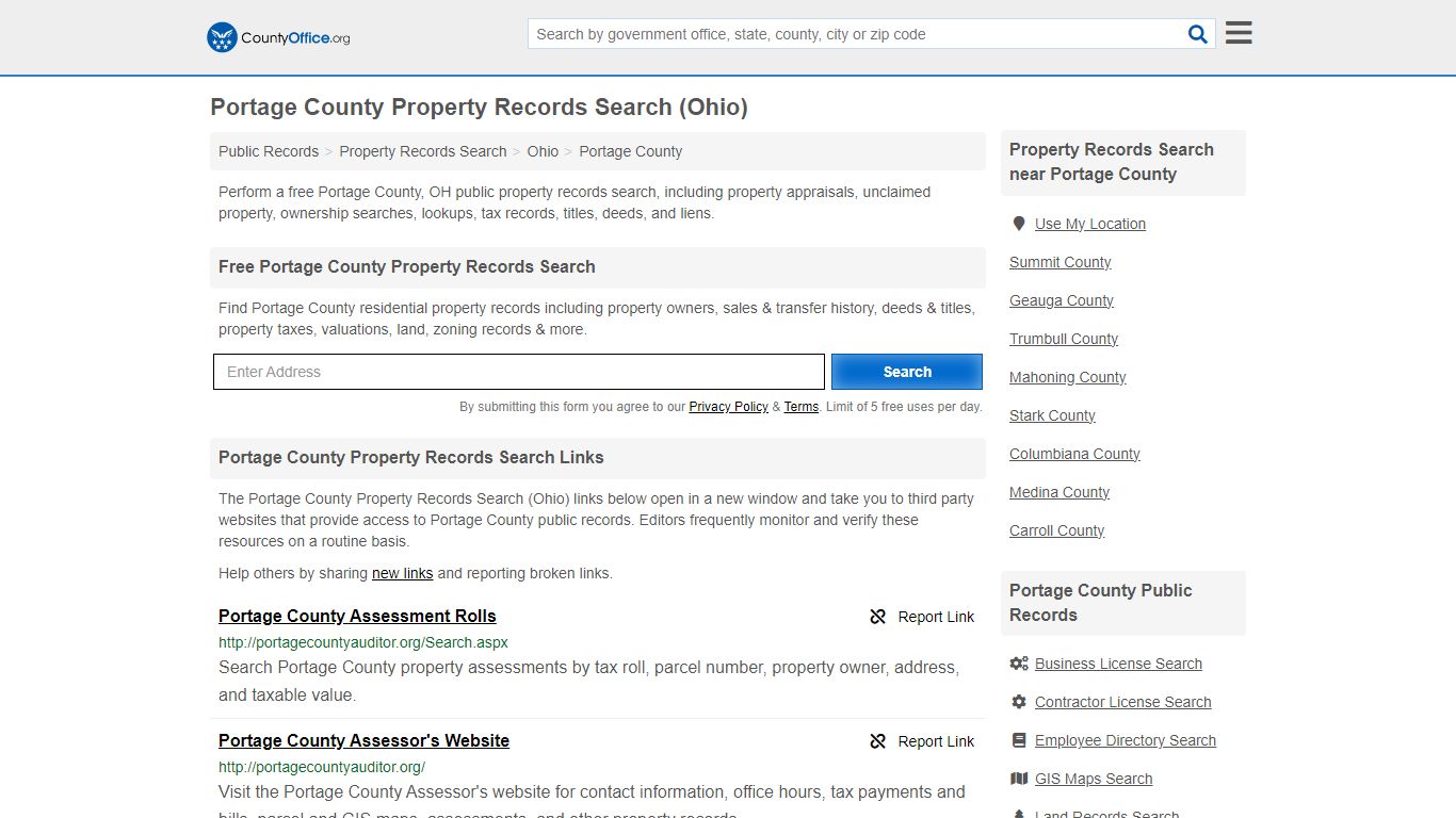 Portage County Property Records Search (Ohio) - County Office